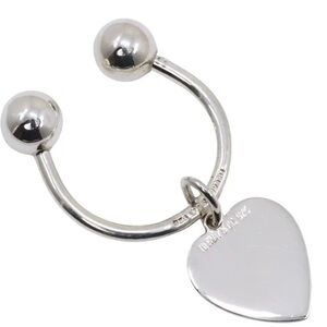 Tiffany & Co. Vintage 925 Sterling Silver Blank Heart Horseshoe Keyring
